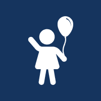Simple child figure with balloon