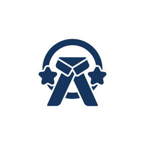 Martial arts belt with stars icon